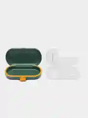 Зеленый дорожный контейнер для хранения лекарств, таблетница