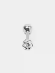 Белый серьга-гвоздик из медицинской стали, 316L
