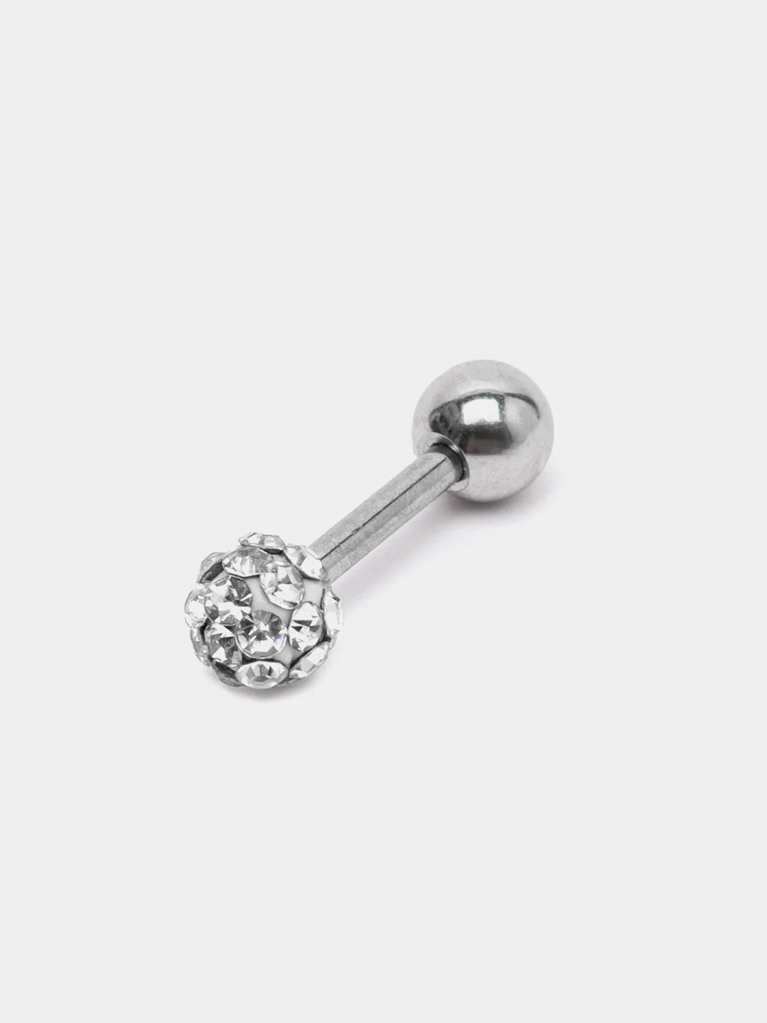 Белый серьга-гвоздик из медицинской стали, 316L