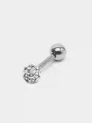 Белый серьга-гвоздик из медицинской стали, 316L