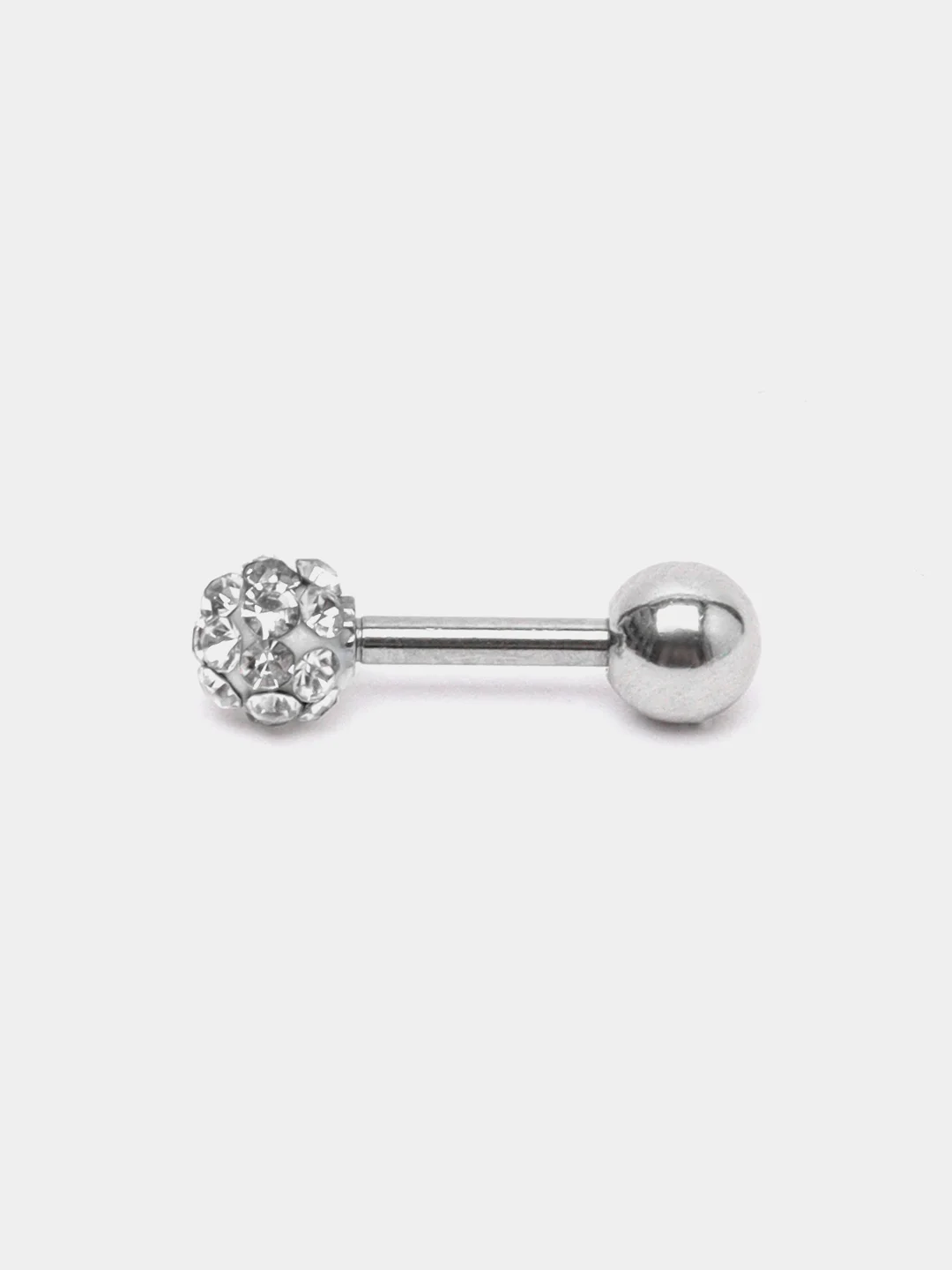 Белый серьга-гвоздик из медицинской стали, 316L