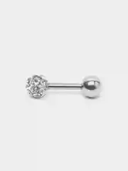 Белый серьга-гвоздик из медицинской стали, 316L