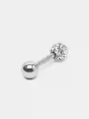 Белый серьга-гвоздик из медицинской стали, 316L