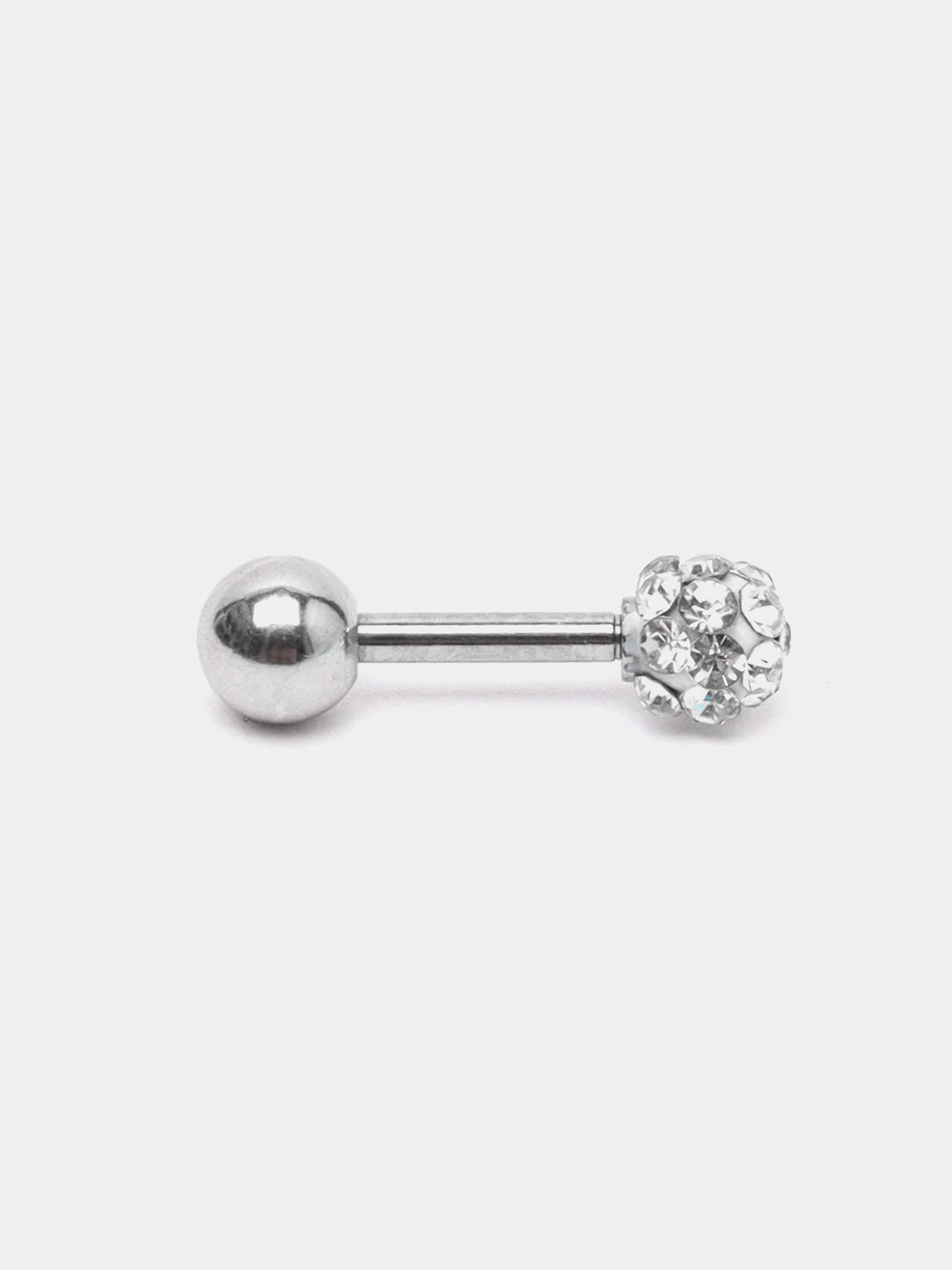 Белый серьга-гвоздик из медицинской стали, 316L
