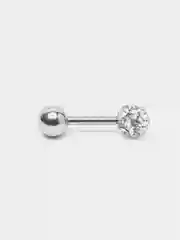 Белый серьга-гвоздик из медицинской стали, 316L