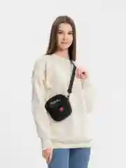 Черный женская холщовая сумка через плечо