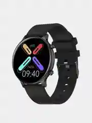 Черный смарт часы женские наручные круглые Smart Watch HT12