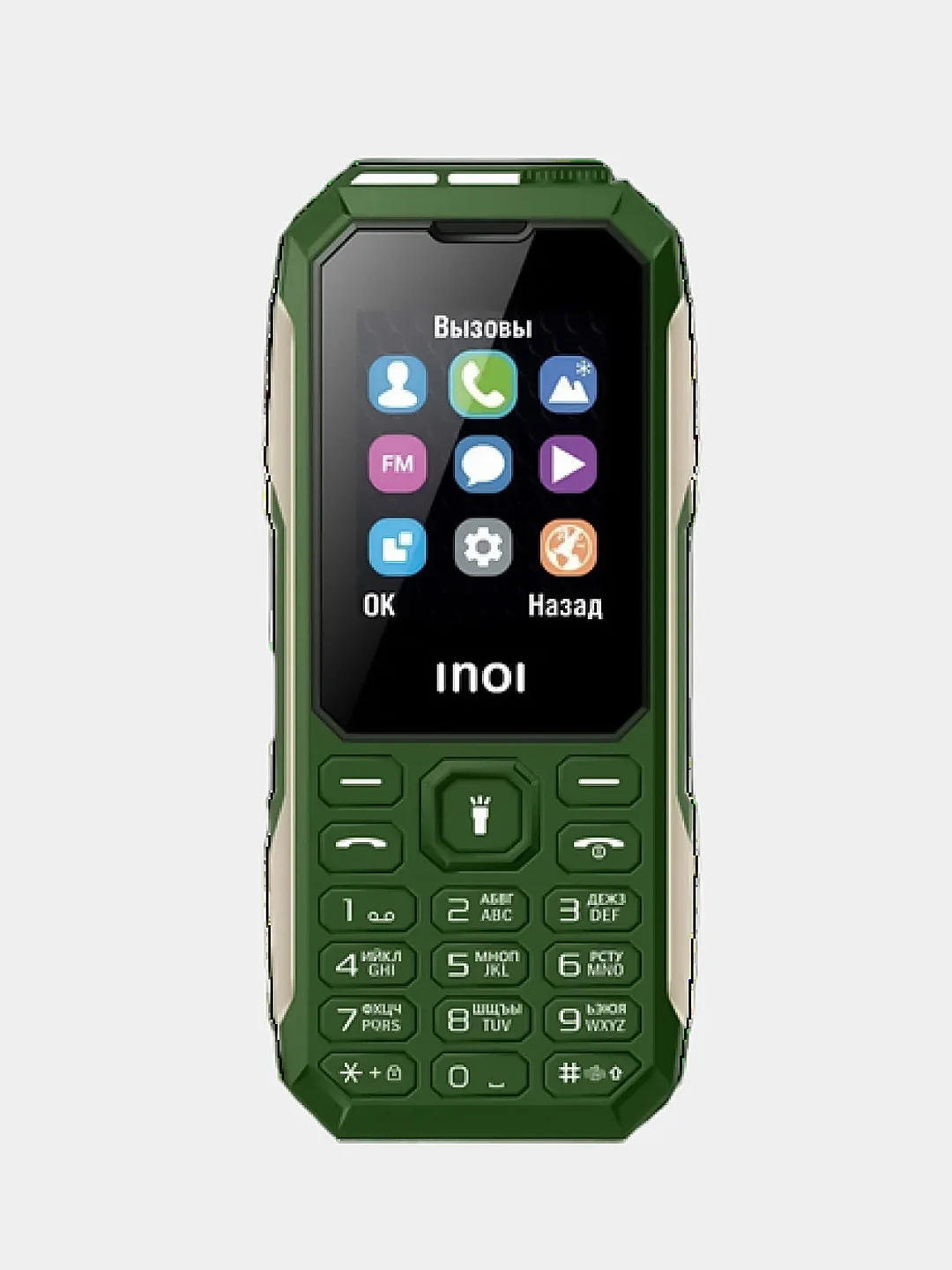 Зелёный хаки мобильный телефон INOI 106Z