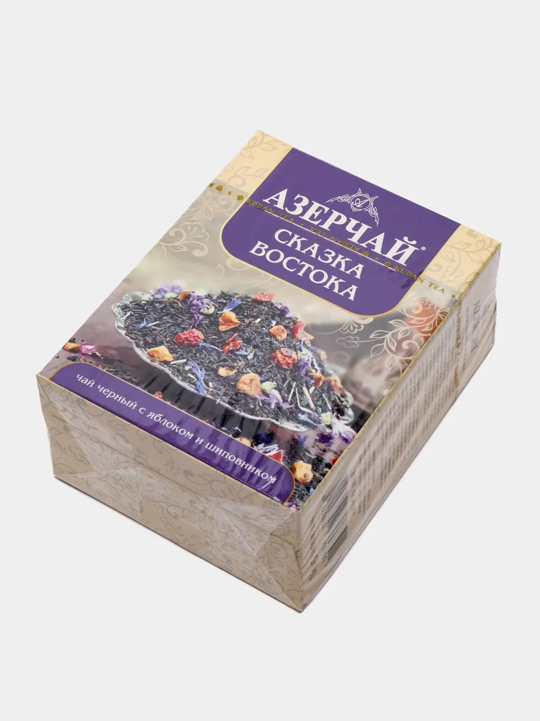 Чай АЗЕРЧАЙ "Сказка Востока", черный с яблоком и шиповником, листовой, 90 г