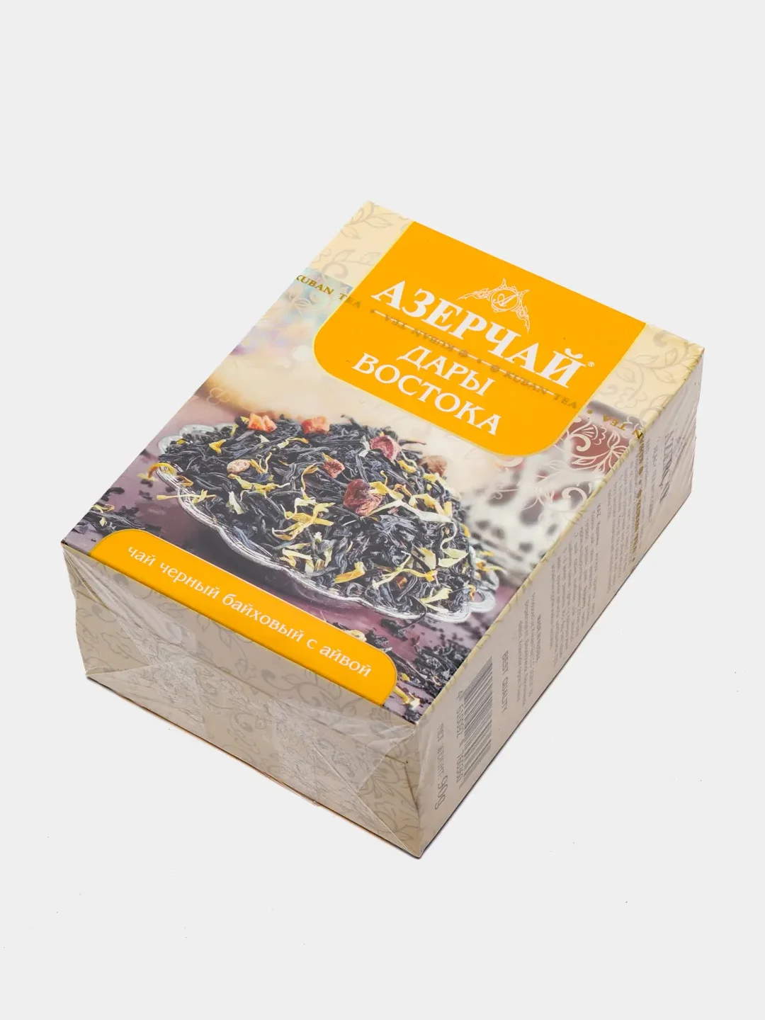 Чай АЗЕРЧАЙ "Дары Востока", черный байховый, с айвой, листовой, 90 г