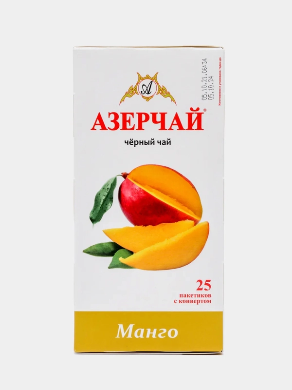 Чай АЗЕРЧАЙ, черный с манго, 25 пакетиков