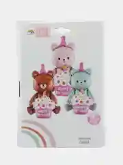 Воздушный шар "Мишка с капкейком", розовый, 38 х 97 см