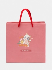 Коралловый подарочный пакет "Happy cat"