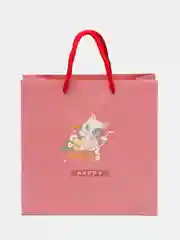 Коралловый подарочный пакет "Happy cat"