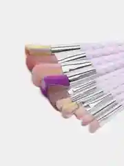 Разноцветный набор кистей для макияжа, 10 штук
