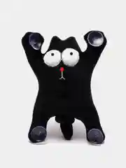 Черный игрушка мягкая "Кот Саймон" на присосках для автомобиля