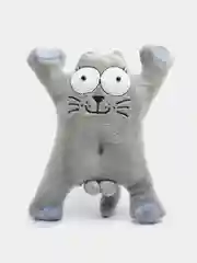Серый игрушка мягкая "Кот Саймон" на присосках для автомобиля