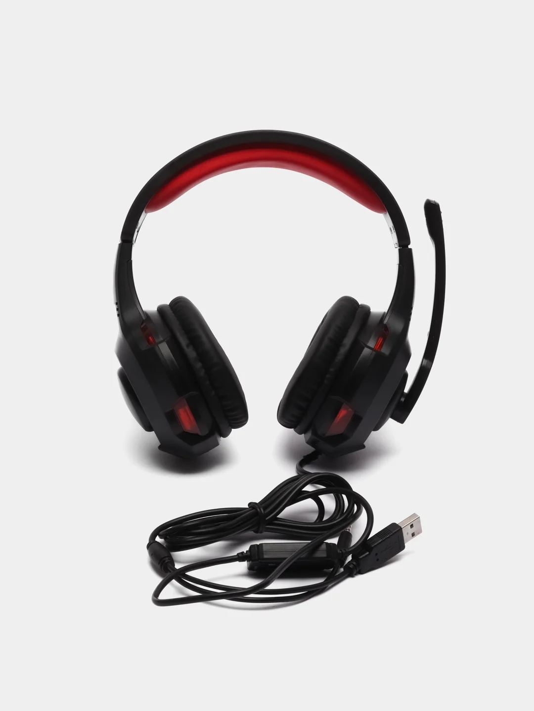 Наушники полноразмерные G50, игровые, красный цвет, с микрофоном