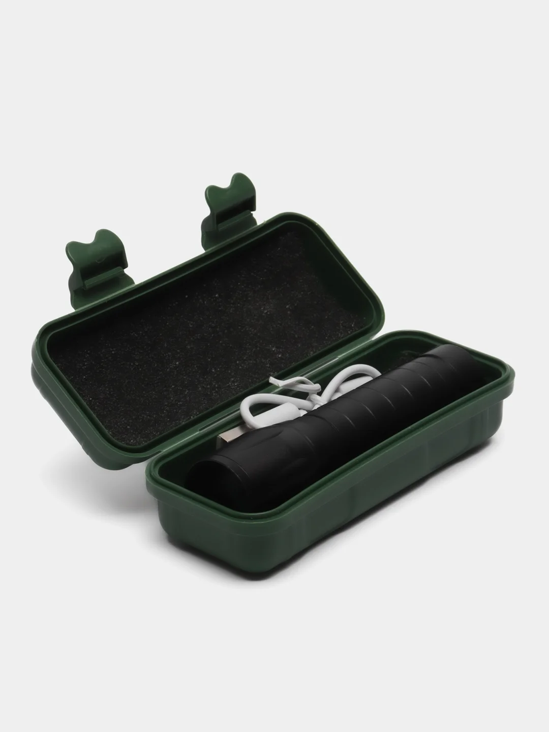 Черный фонарь ручной светодиодный, с USB зарядкой и мощным диодом, водонепроницаемый