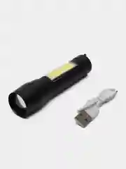 Черный фонарь ручной светодиодный, с USB зарядкой и мощным диодом, водонепроницаемый