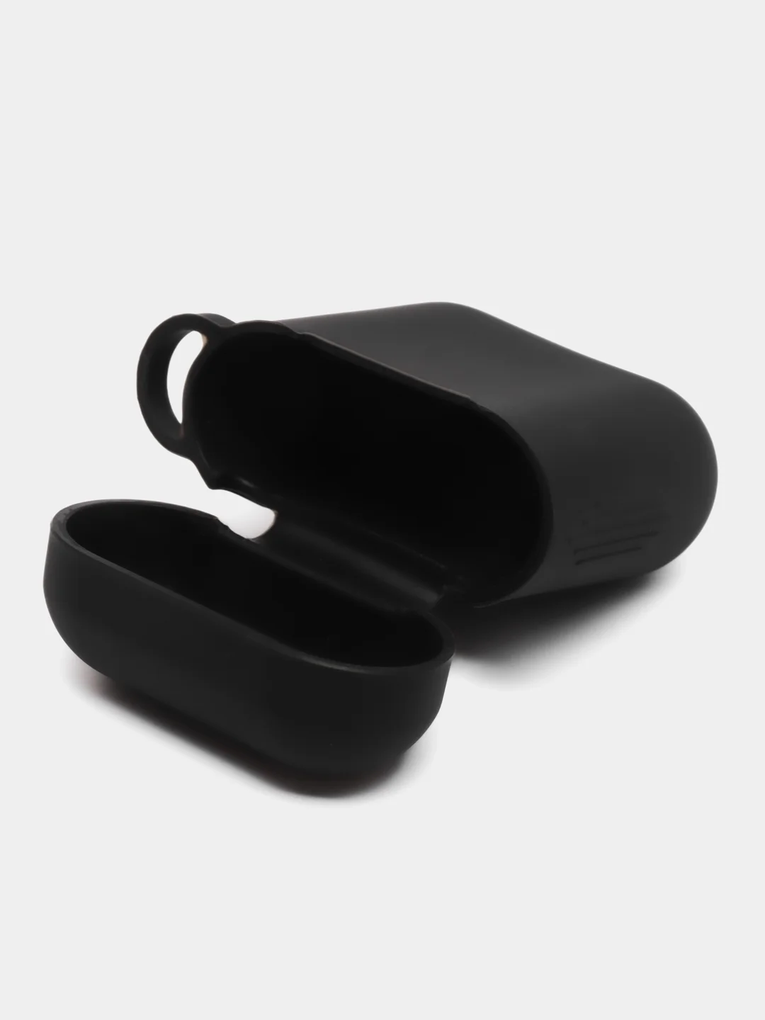 Черный чехол для наушников AirPods 1, 2, с карабином, силиконовый