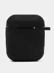 Черный чехол для наушников AirPods 1, 2, с карабином, силиконовый