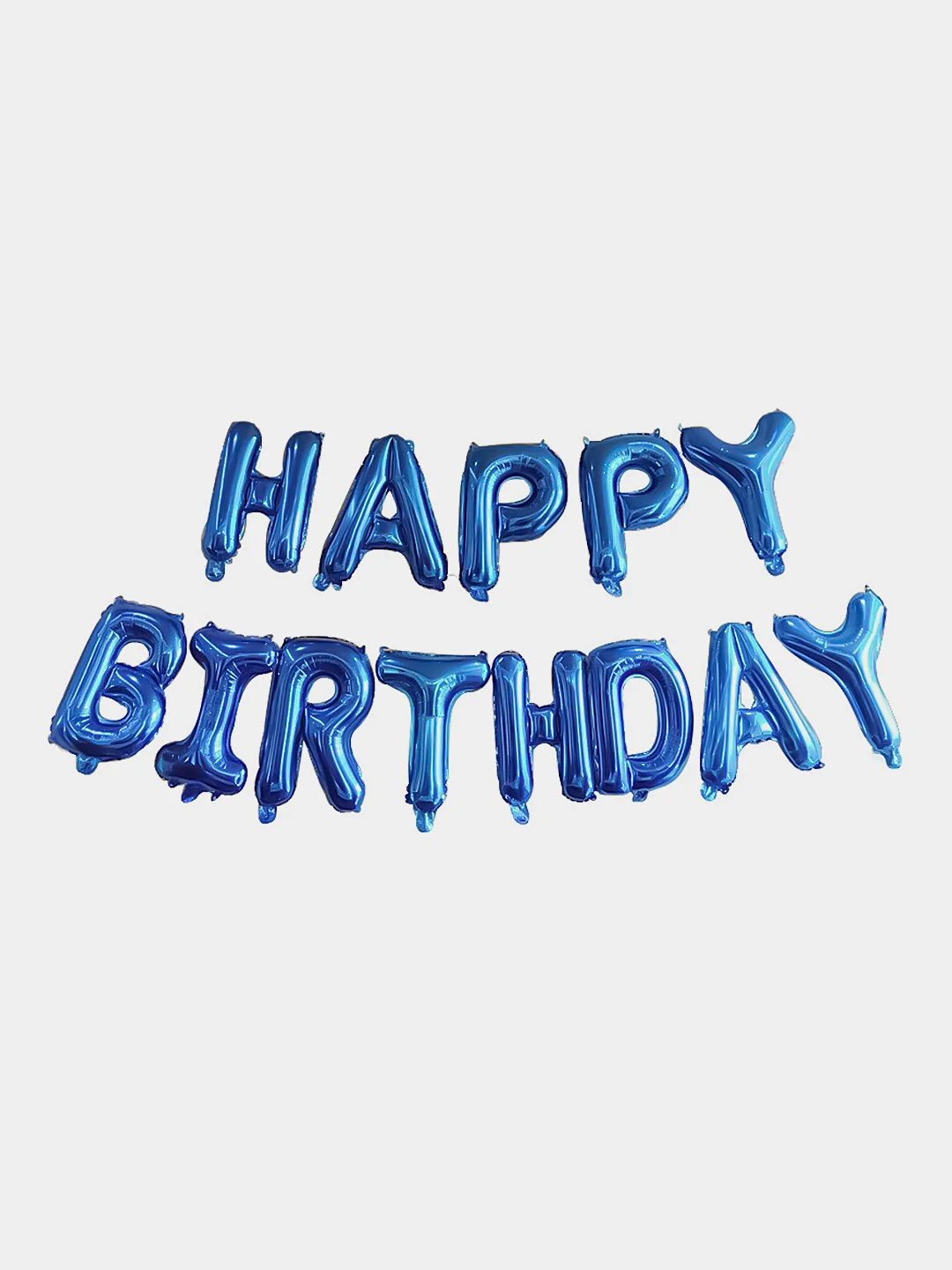Синий гирлянда-растяжка из воздушных шаров "С днем рождения" / "Happy Birthday", на праздник