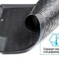 Черный коврики в салон Rival для VW Polo V седан 2010-2020, полиуретан