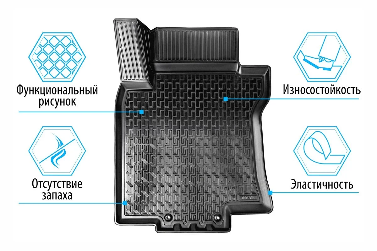 Коврики в салон Rival для VW Tiguan II, DSG РКПП, 2016-2020 2020-, полиуретан
