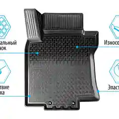 Коврики в салон Rival для VW Tiguan II, DSG РКПП, 2016-2020 2020-, полиуретан
