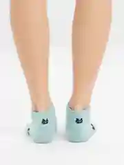 Бирюзовый носки женские "Котята" Vivid Color короткие хлопковые для подростков и взрослых
