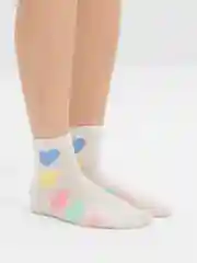 Бежевый женские носки "Сердечко" Vivid Color Корея средней длины, для подростка и взрослых