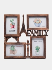 Фоторамка-коллаж "Family travel", мультирамка, 4 фото, 35 х 34 см