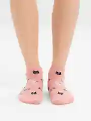 Розовый носки женские "Котята" Vivid Color короткие хлопковые для подростков и взрослых