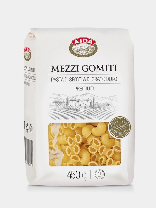 Макаронные изделия AIDA "Mezzi Gomiti", рожки, 450 г