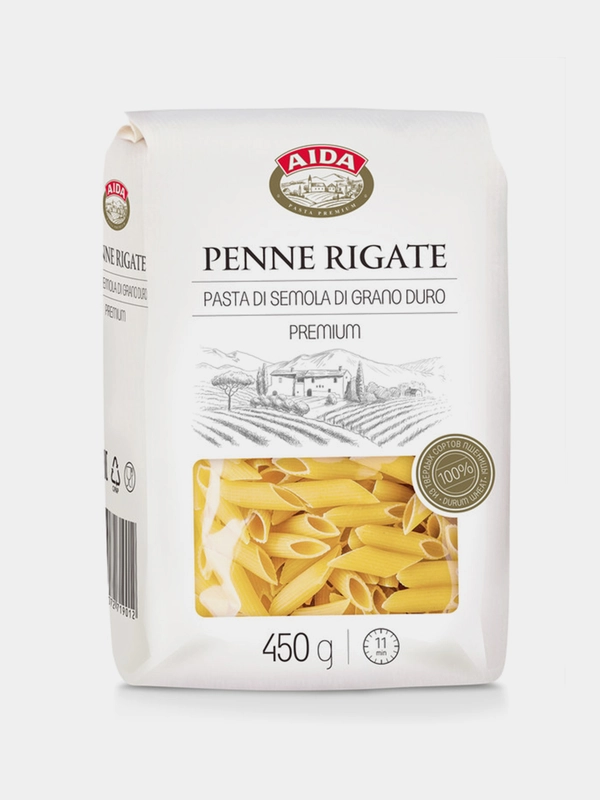 Макаронные изделия AIDA "Penne Rigate", перо, 450 г