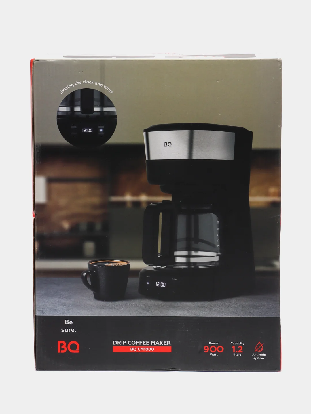 Черный капельная кофеварка BQ CM1000, 1.2 л