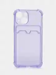 Лавандовый чехол для iPhone 13 Mini с карманом для карт