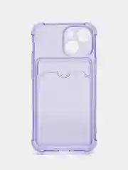 Лавандовый чехол для iPhone 13 Mini с карманом для карт