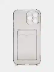 Серый чехол для iPhone 13 Pro Max с карманом для карт