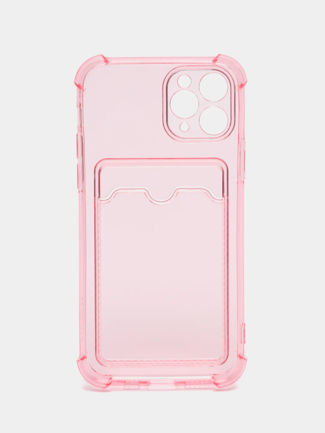 Розовый чехол для iPhone 11 Pro, с карманом для карт