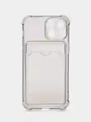 Серый чехол для iPhone 13 Mini с карманом для карт