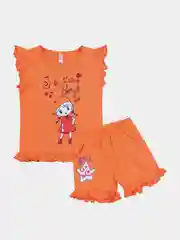 Оранжевый детский комплект для девочки: топ и шорты 2-5 лет, 4 цвета