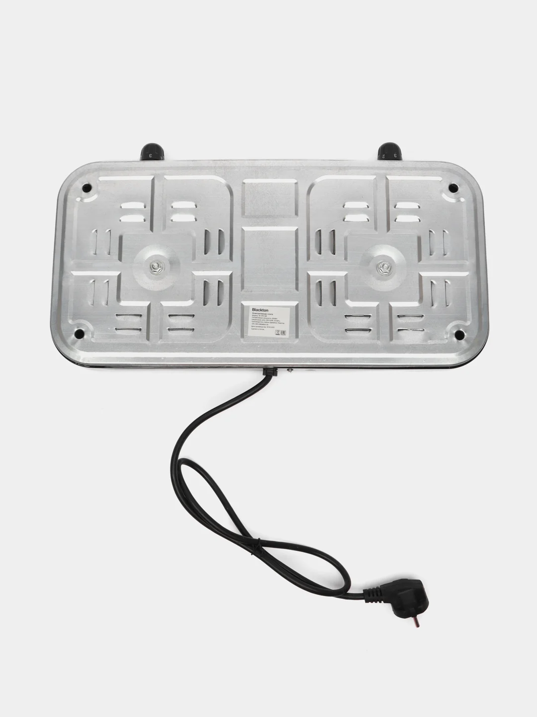 Черный настольная плита электрическая Blackton Bt HP218B, 2 конфорки по 1000 Вт, 5 режимов