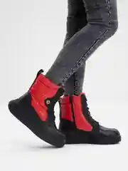 Красный дутики женские, зимние, с мехом