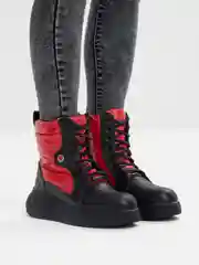 Красный дутики женские, зимние, с мехом