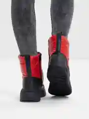 Красный дутики женские, зимние, с мехом