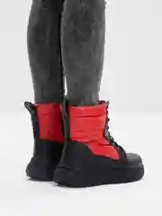 Красный дутики женские, зимние, с мехом