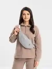 Серый вельветовая поясная сумка, унисекс, бананка
