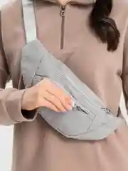 Серый вельветовая поясная сумка, унисекс, бананка